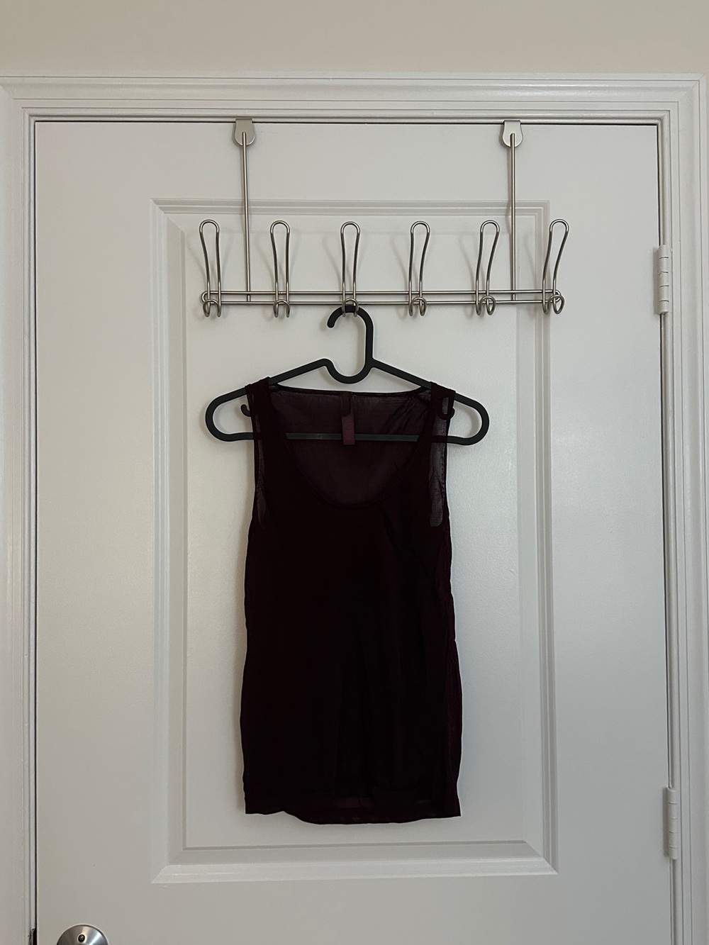 Skims Deep Wine Mesh-Trim Sleeveless Tank